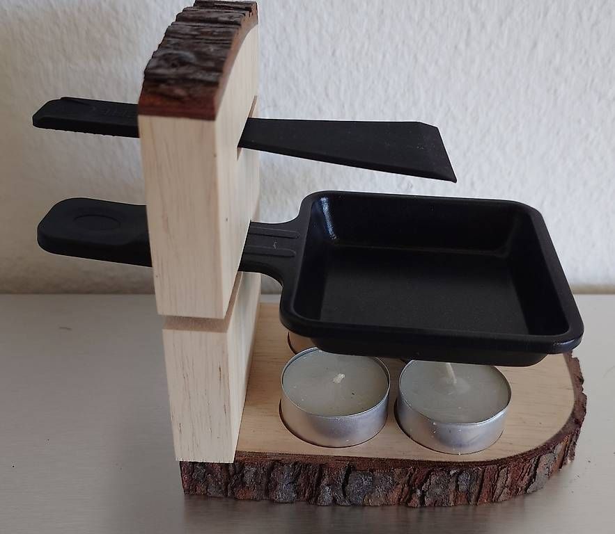 neues schönes leichtes 1-Personen Raclette-Set aus Holz (Gebraucht) in ...