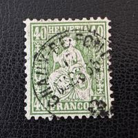 Sitzende Helvetia 1863, Nr. 34, gestempelt