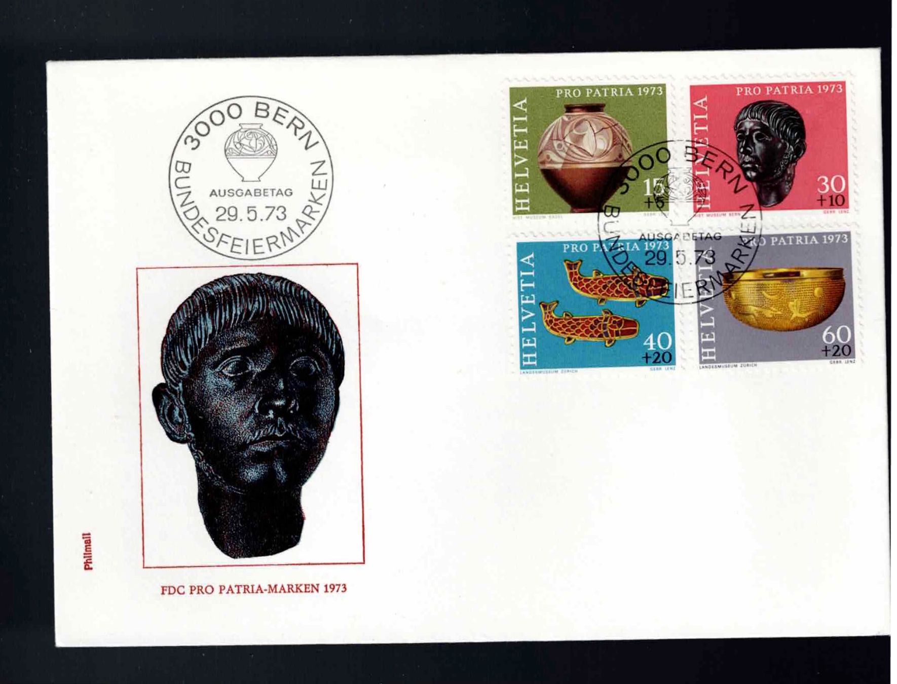 Tutti i francobolli: CH FDC Pro Patria Satz 1973 – Usato da Koblenz venduto da Markenhimmel