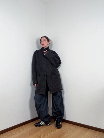 Stylish wool grey coat