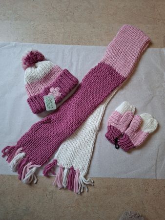 Mädchen Winterset Mütze Schal Handschuhe Hüetliberg Gr.48-50