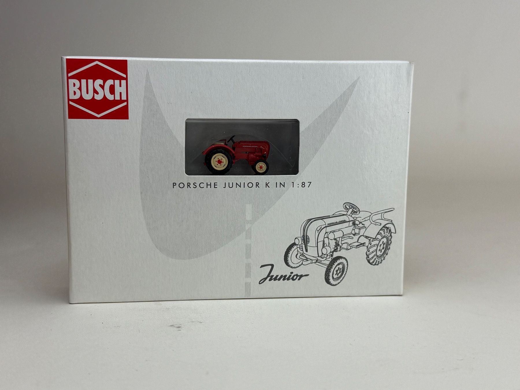 Busch Modellini d'auto: CH- Busch Porsche Schlepper rot – Usato da Elm venduto da Wikmtz