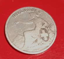 Sehr alter SCHWEIZER 2 Fränkler 1862  ss-vorz SILBER Münze: