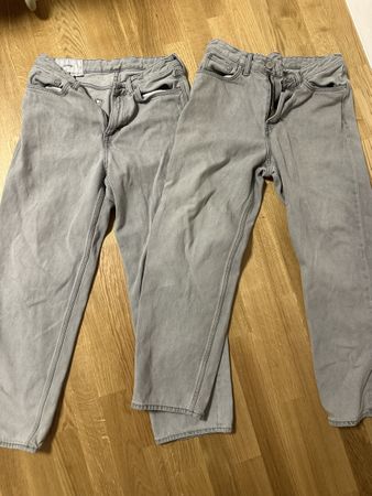2x Graue H&M Loose Jeans Grösse 30/32