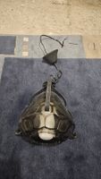 Lampadario d'epoca in vetro e ferro battuto