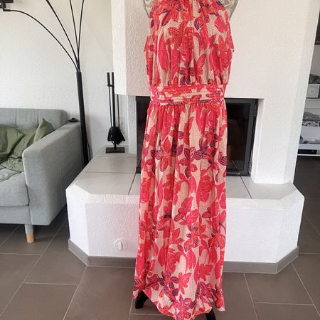 Buntes Kleid Blumenmuster Gr. XL neuwertig