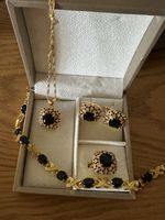 Ensemble bijoux plaqué or noir taille 56 neuve