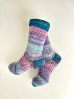 handgestrickte Ringelsocken, Grösse 38/39