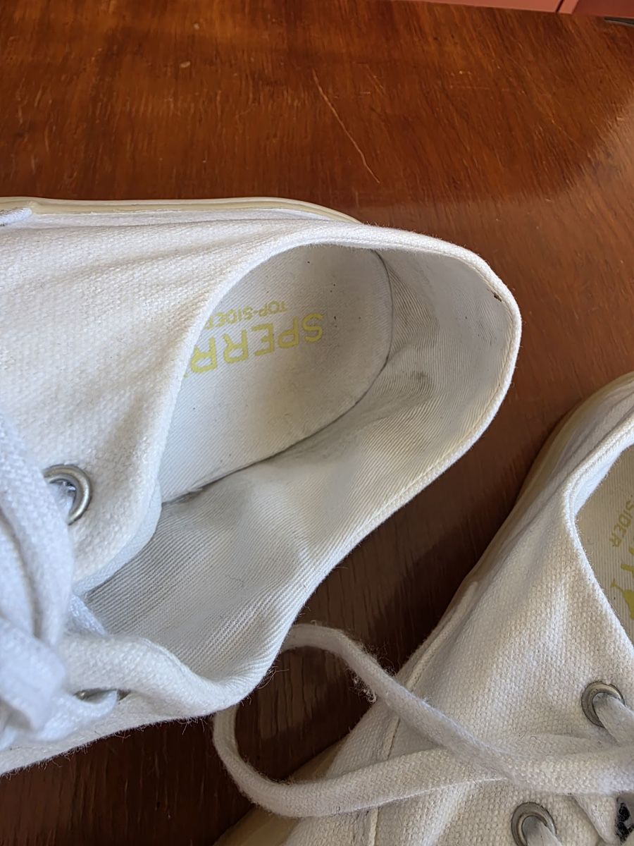 Scarpe da uomo: Sperry Top-Sider White Canvas Sneakers - Size 9 – Usato da Genève venduto da jud_xrl8 5