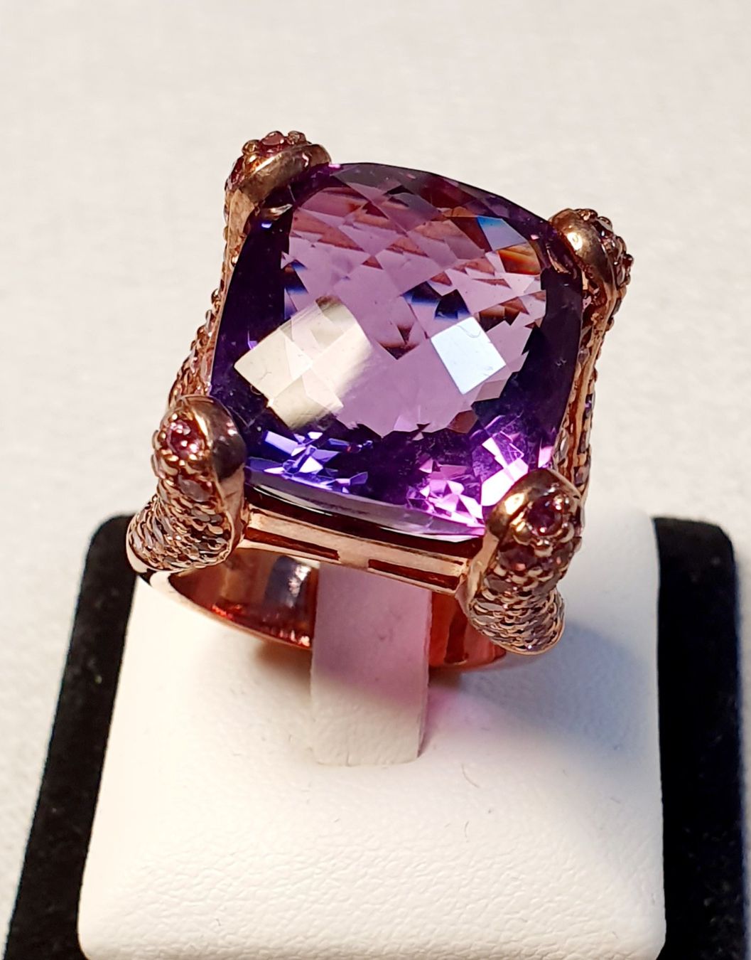 Anelli: Wunderschöner Amethyst Ring, Rose Gold Optik, Grösse 57 – Nuovo e nell'imballaggio originale da Zürich venduto da adriben 1