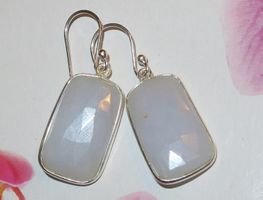 Ohrringe CHALCEDON 925 Silber fazetiert VP 69,-