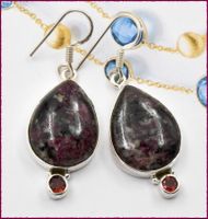 EUDIALYTE, Eudialyt Ohrhänger 925 Silber