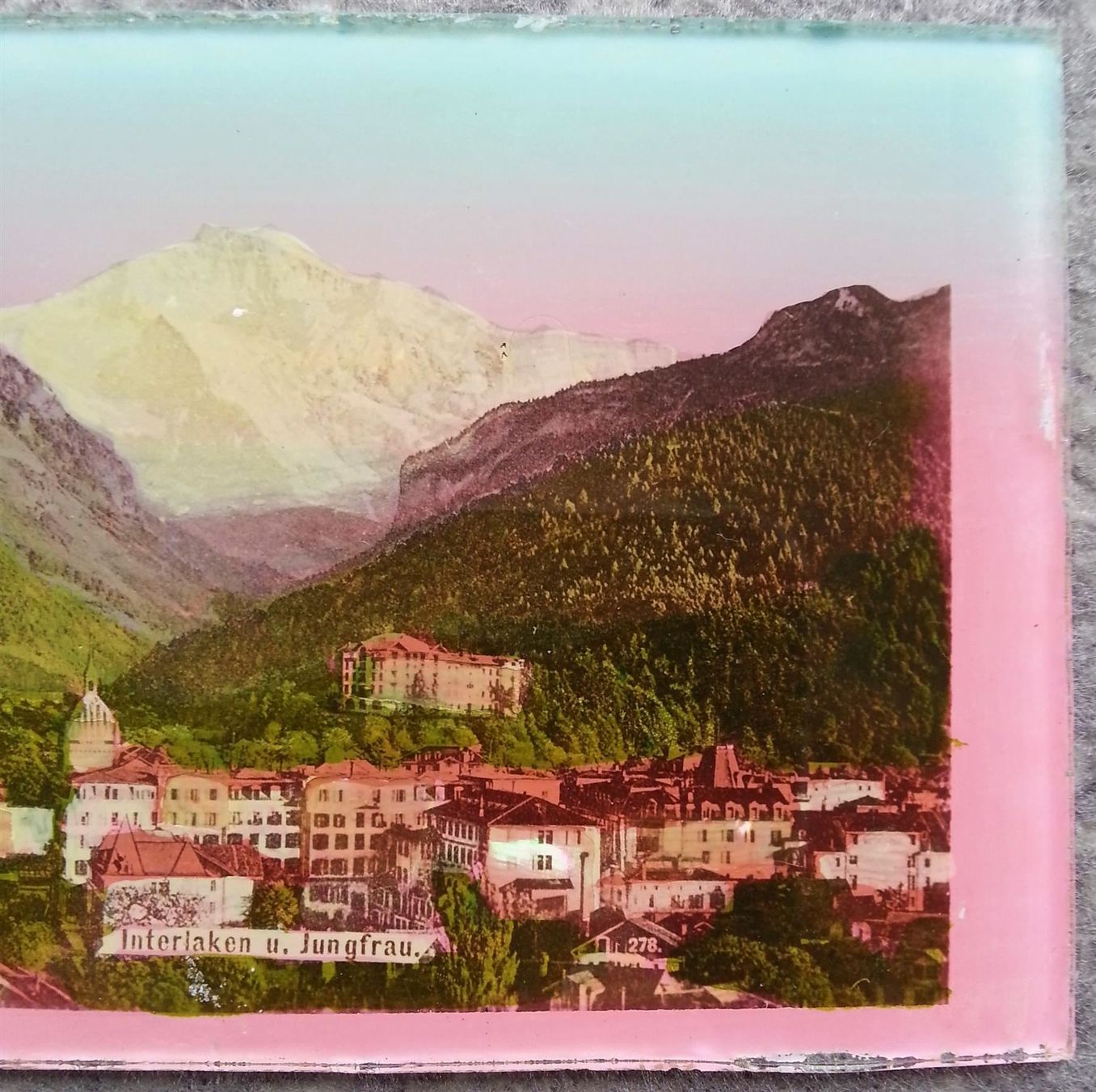 Grafiken & Lithographien: INTERLAKEN - Glasbild Chromlithographie, um 1900 – Gebraucht aus Oberriet SG von ganesh435 5