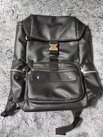 Rucksack schwarz Kunstleder Unisex