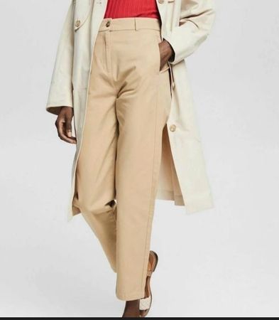 Beige Esprit Chinohose hoher Bund schmale 34 36 wie Gant