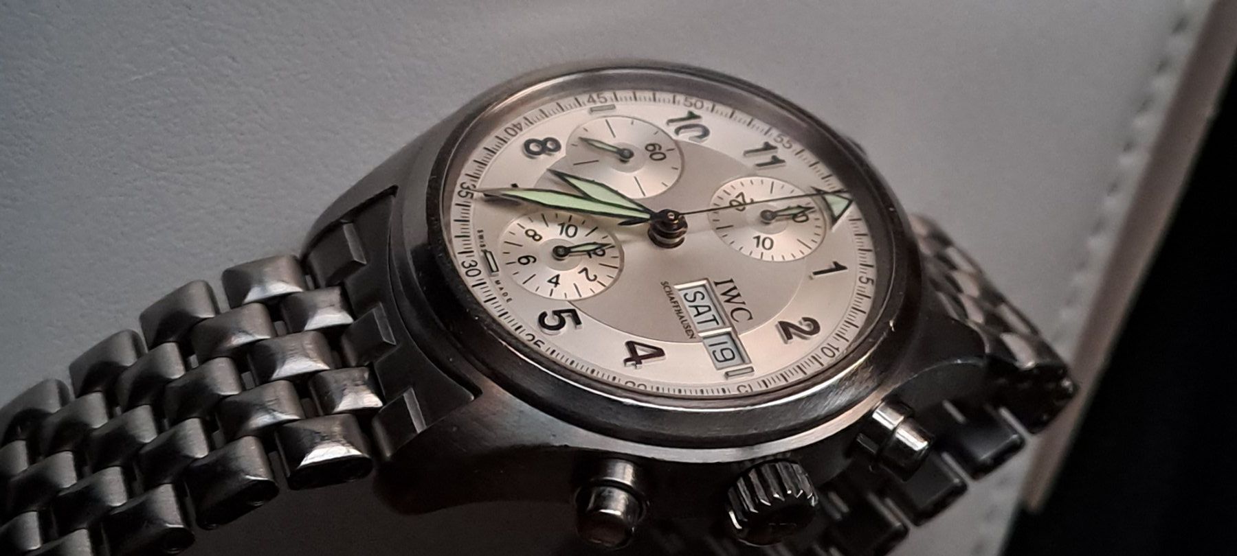 IWC Orologi: IWC Chronograph-Spitfire 3706/ – Usato da Bichwil venduto da Uhrenticker-48 5