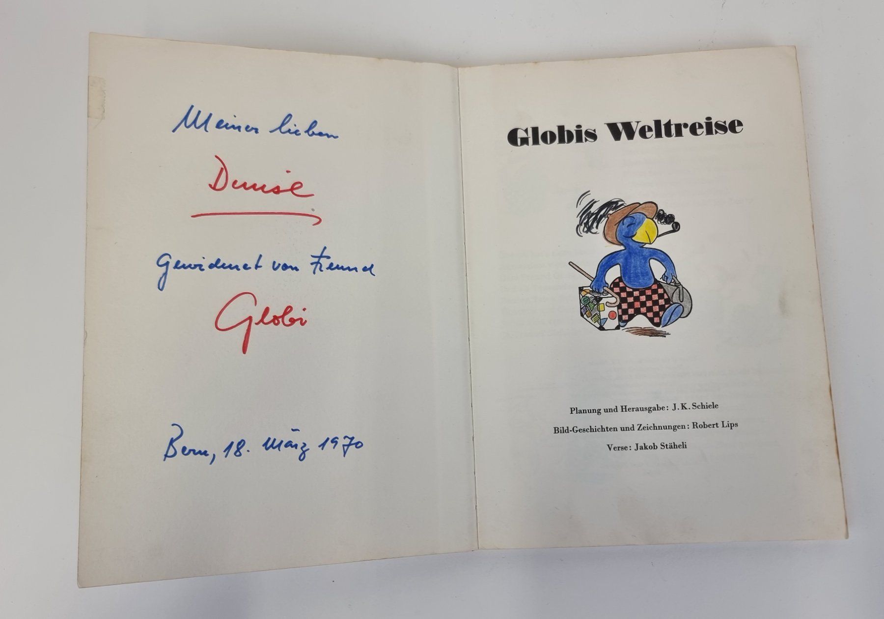 Libri: "Globis Weltreise" Buch mit Widmung von R.Lips – Usato da Urtenen-Schönbühl venduto da Restwert_Schoenbuehl 3
