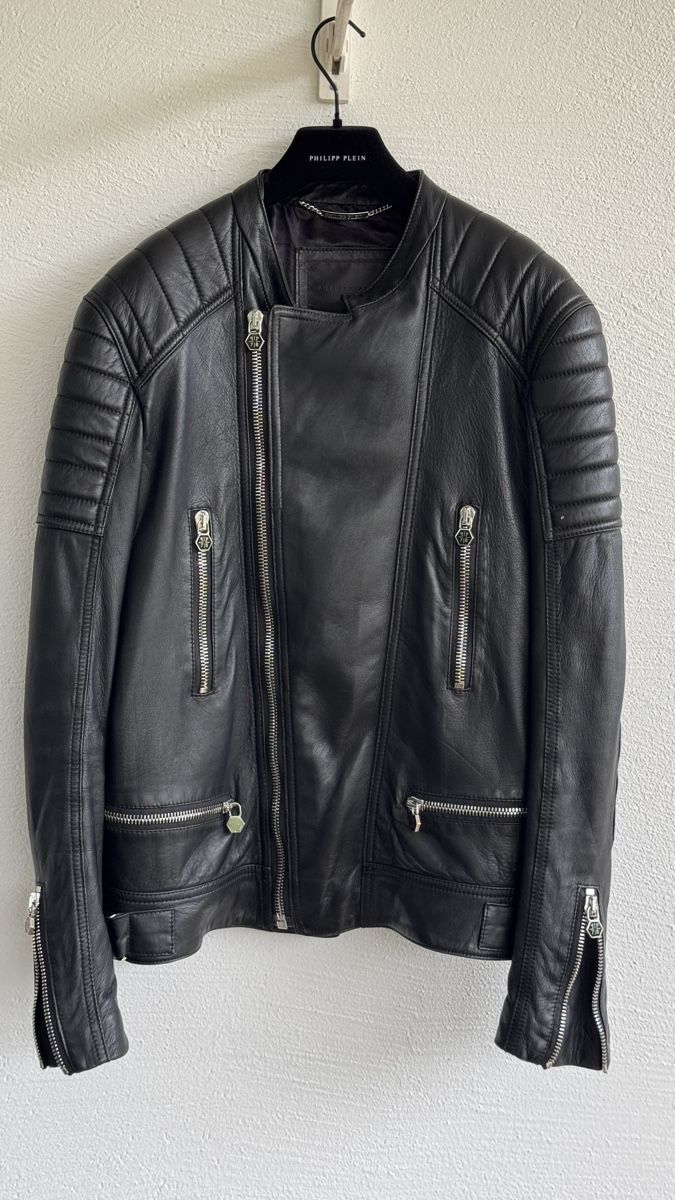 Philipp Plein Jacken: Original Philipp Plein Gesteppte Biker Lederjacke, schwarz – Gebraucht aus Weesen von isabelleST 3