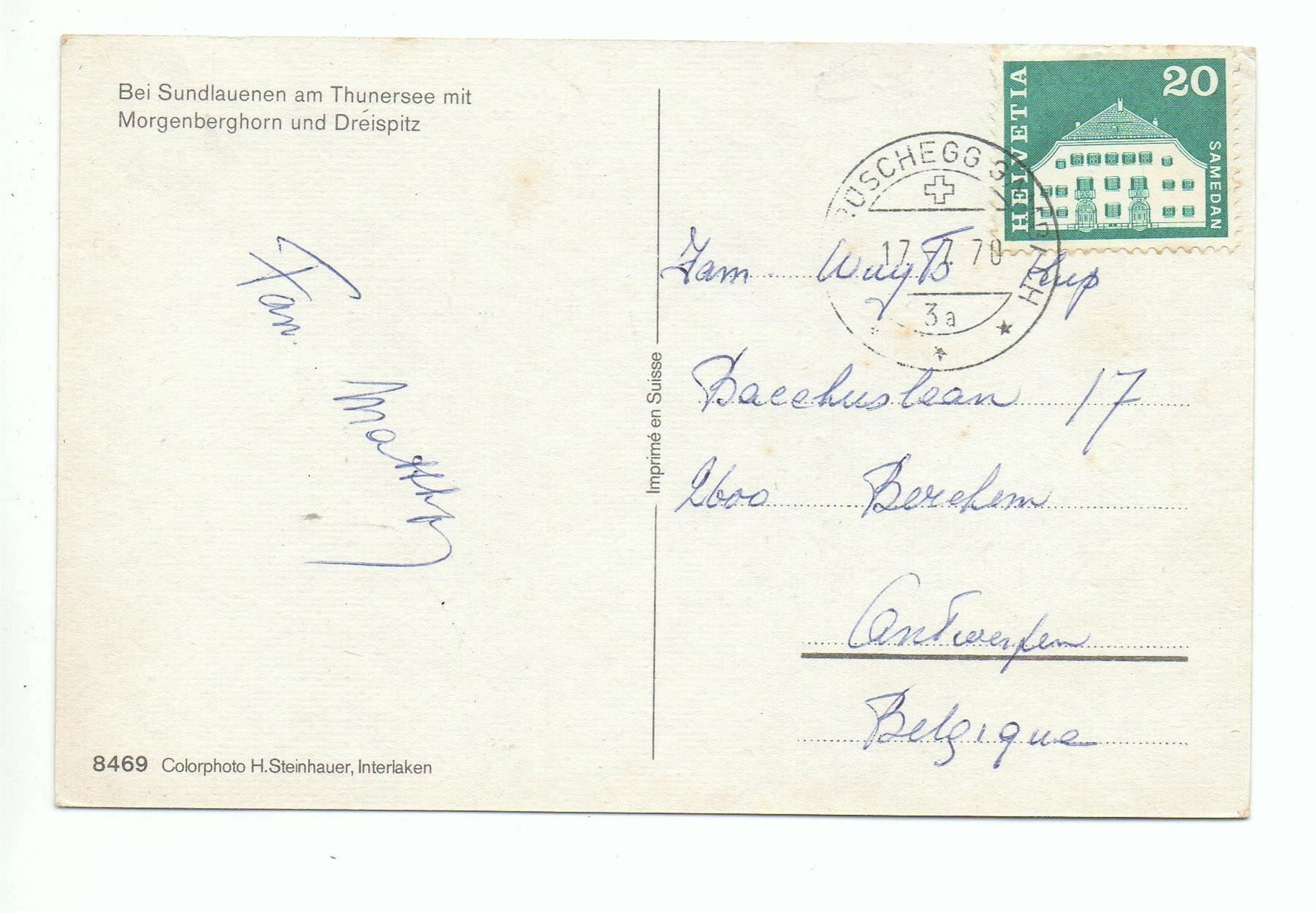 Ansichtskarten: SUNDLAUENEN Thunersee - Postauto BE 26763 – Gebraucht aus Jona von philajona 1