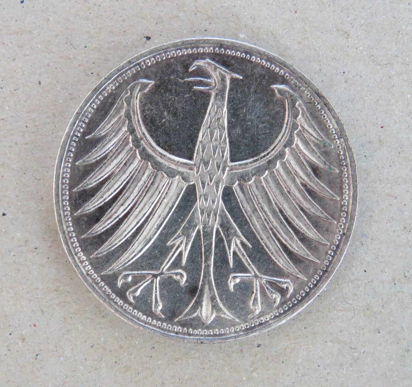 Tutti le monete: 5.- Deutsche Mark 1969 - F Silber – Usato da Kreuzlingen venduto da Koi4 1