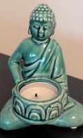 Teelichthalter Buddha türkis Keramik, perfekt für Herbst