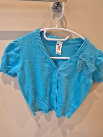 Strickjacke mit Schleife,  türkis Gr. 146/152