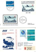 Collection de timbres aviation Suisse, env. 750 enveloppes
