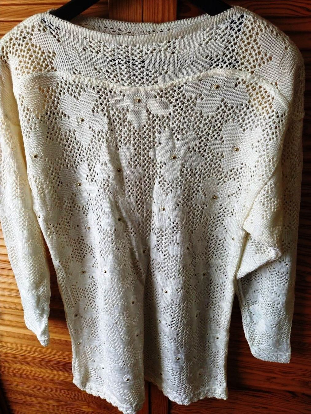 Maglioni & Felpe: Pullover in Weiss mit goldigen Nieten - Grösse 38 - – Nuovo (secondo la descrizione) da Zürich venduto da -italo- 2