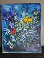 Blumenbild 20. Jhd. Öl auf Leinwand Burger