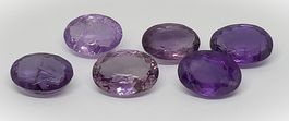Lot 100.05 ct - 6x Améthystes ovales - CERTIFICAT 800.- Fr.