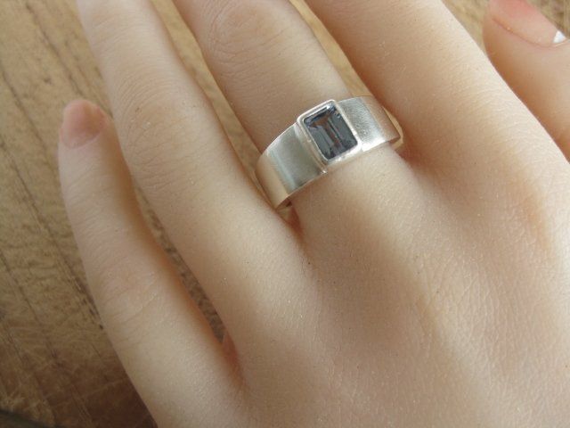 Anelli: Silber Ring massiv 925 blauer Spinell synth. Gr. 56 – Usato da Ermatingen venduto da Decovin 1