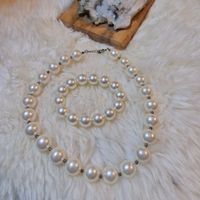 Elegante Perlenkette & Armband, Vintage Look