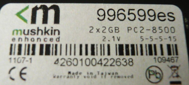 Memoria / RAM: Ram Mushkin 2 x 2 GB Ram – Usato da Ruggell venduto da Btt 1