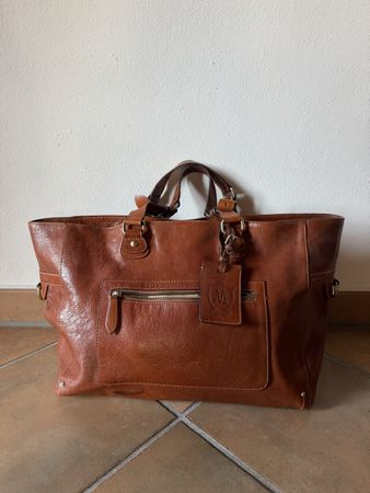 Borsa a spalla in pelle marrone