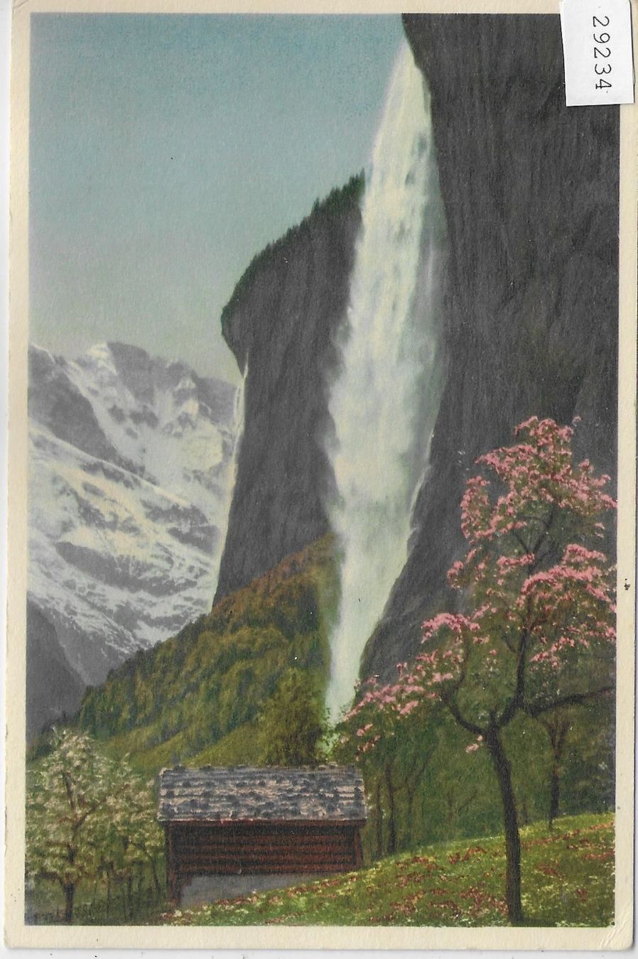 Cartoline postali: Lauterbrunnen mit Staubbach - Litho – Usato da Ettingen venduto da Kartenplanet