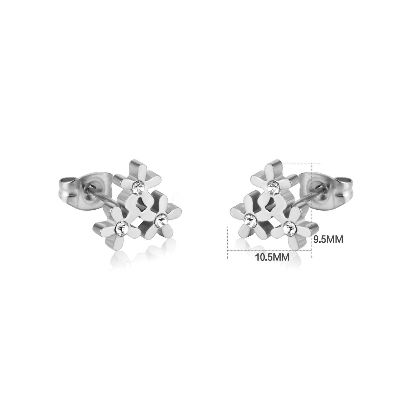 Orecchini pendenti & Orecchini a lobo: Ohrstecker Blumenform Silber Edelstahl – Nuovo e nell'imballaggio originale da Niederbipp venduto da chrimmskrams 1