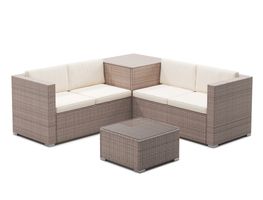 Rattanlounge SAN MARINO taupe / beige - Gratis Versand