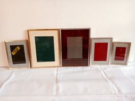 5er Set Jyden Bilderrahmen Flachglas Metall 3Größen Vintage