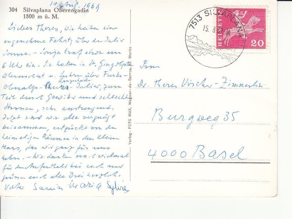 Ansichtskarten: Silvaplana 1969 – Gebraucht aus Bürglen TG von StampGraf 1