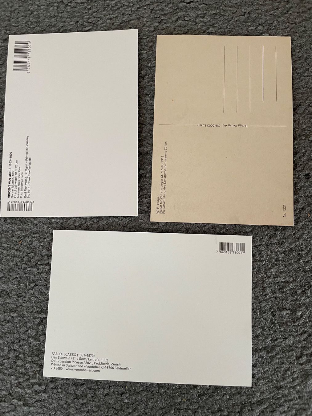 Cartoline postali: Alte Postkarten 3 stk, picasso, van gogh, st moritz – Nuovo (secondo la descrizione) da Esslingen venduto da Zeppi1 1