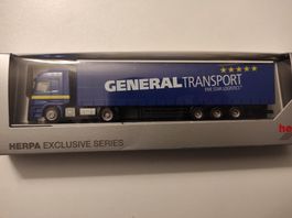 MB Actros L Lowliner-SZ "GENERAL TRANSPORT" von Herpa 1/87