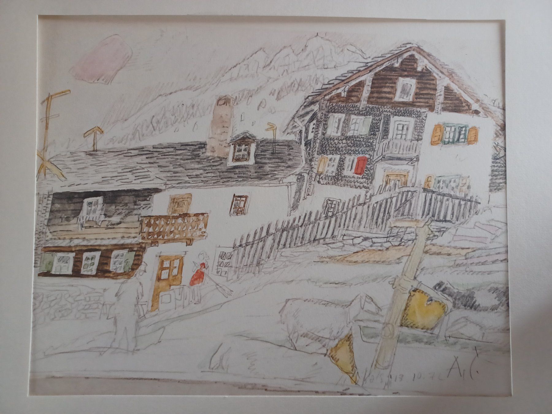 Foto & Immagini: Kunstmappe von A. Carigiet "Bündner Häuser" 2 Blatt gerahmt – Usato da Herisau venduto da ugr_prb5 5