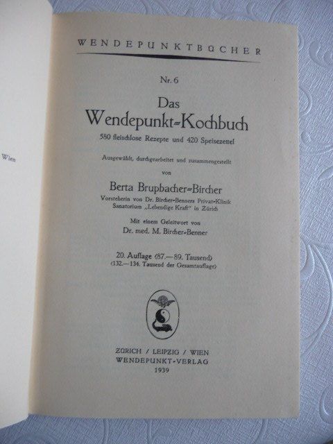 Livres: Das Wendepunkt-Kochbuch  von 1939 – D'occasion à Langenthal par arcenciel01 1