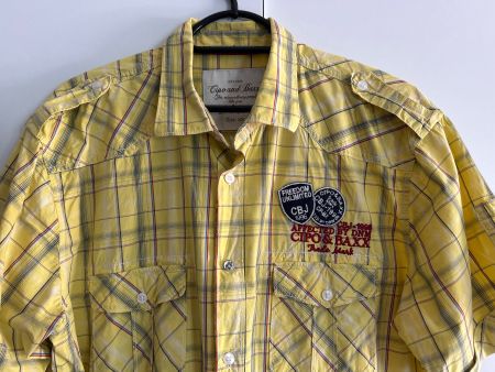 Herren Hemd gelb kariert von Cipo & Baxx Gr. XXL