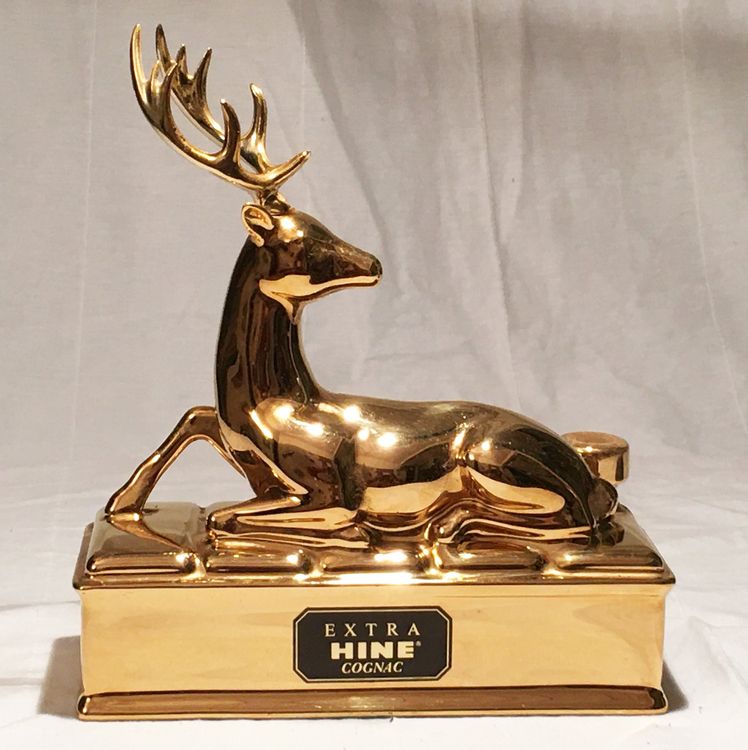 Hine Extra Golden Stag Bernardaud Limoges Porcelain Decanter