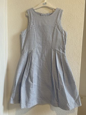 Robe d'été Benetton bleu et blanc à motif, 10 ans (150)
