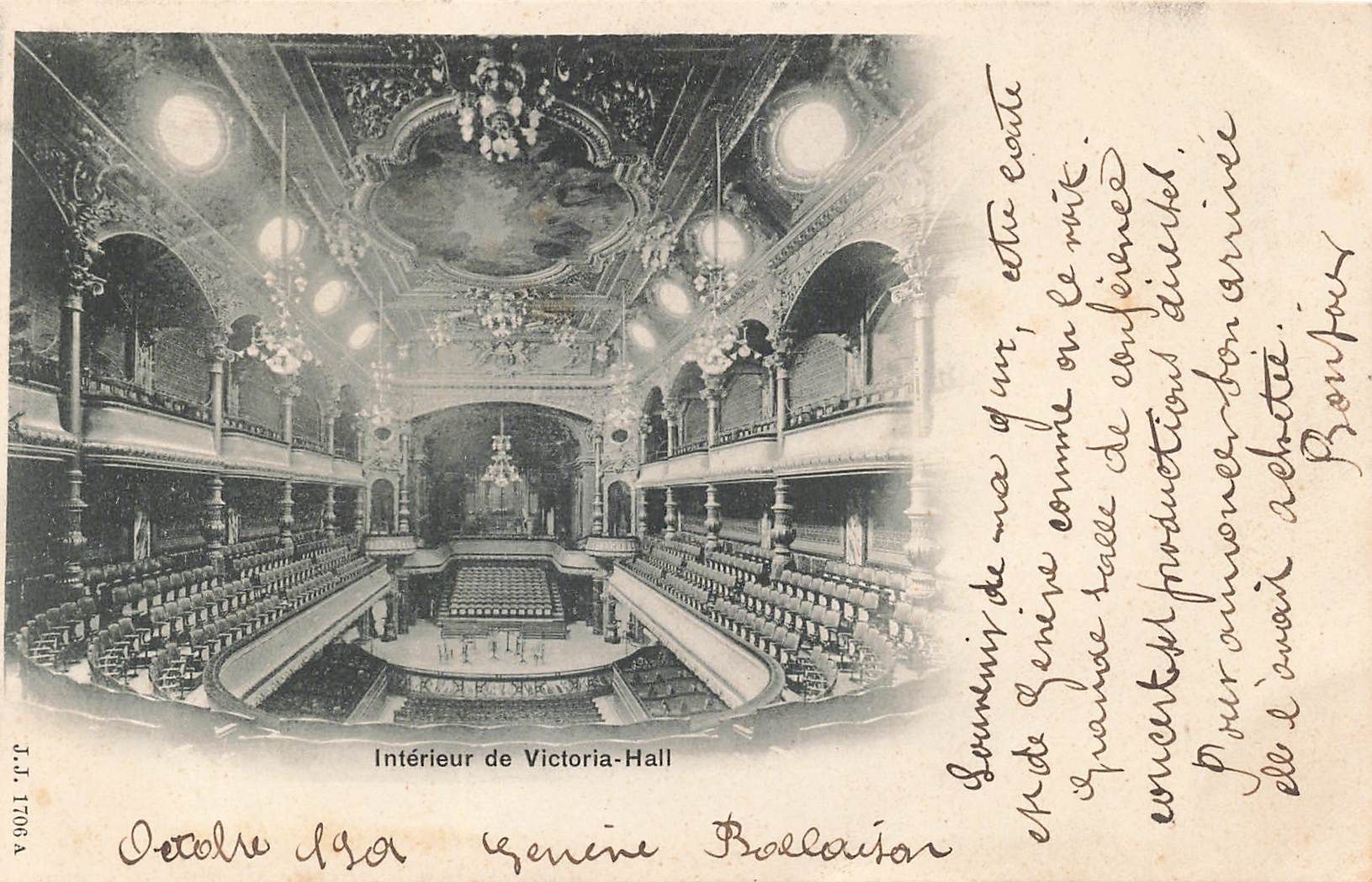 Cartoline postali: Interieur du Victoria Hall Geneve GE – Usato da Biasca venduto da Blenio71