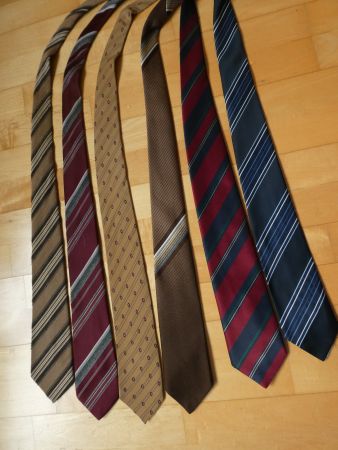 6 Krawatten mit Diagonal-Muster