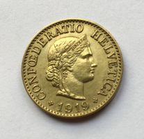 1919 10 Rappen Messing -unz
