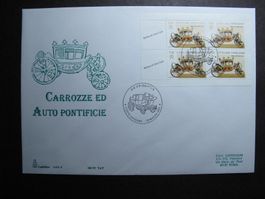 Vatikan 1997 FDC Kutsche Berlina di Gran Gala 4er Block